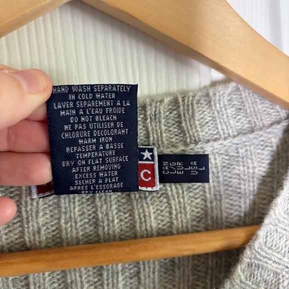 VTG Mac Jac Fair Isle Sweater Women Large Gray Wool Angora Rabbit Hair Cabincore - Picture 4 of 6